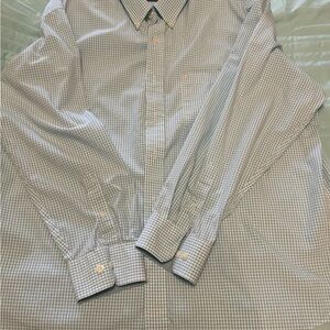 Izod Men’s Premium Essentials Button Down Light Blue Gingham Shirt  Size 2XL
